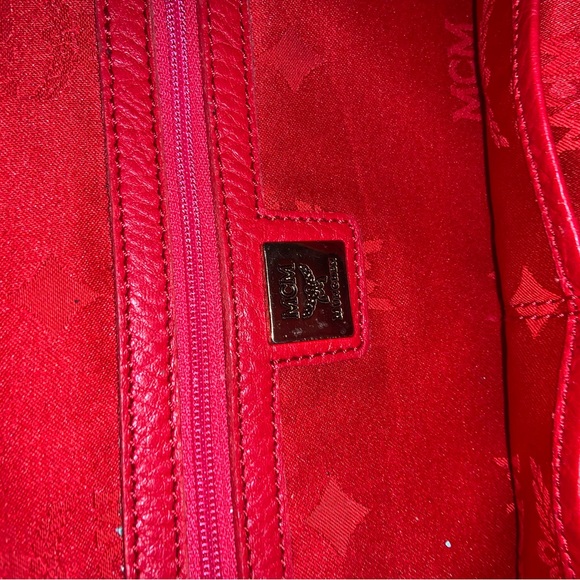 MCM Red Pink Stark Studded Medium Backpack - Picture 4 of 6